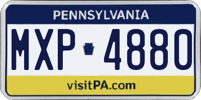 PA license plate MXP4880