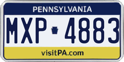 PA license plate MXP4883