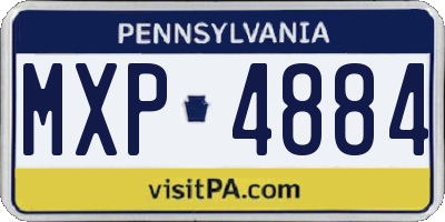 PA license plate MXP4884