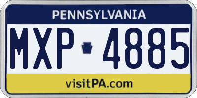 PA license plate MXP4885