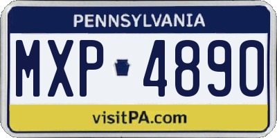 PA license plate MXP4890