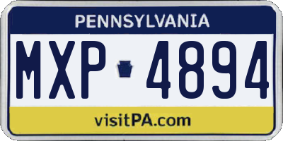 PA license plate MXP4894