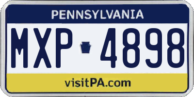 PA license plate MXP4898