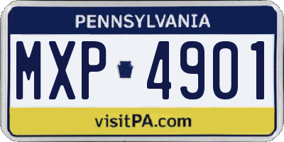 PA license plate MXP4901