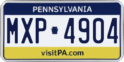 PA license plate MXP4904