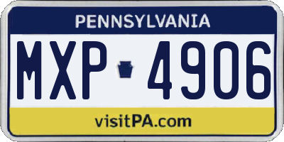 PA license plate MXP4906
