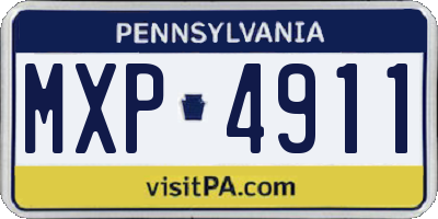 PA license plate MXP4911