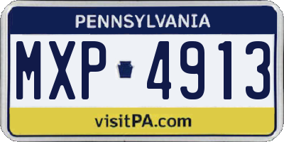 PA license plate MXP4913