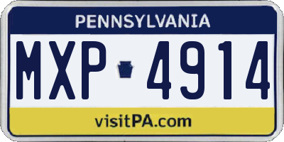 PA license plate MXP4914