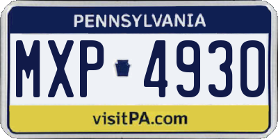 PA license plate MXP4930