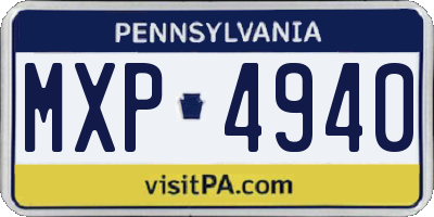 PA license plate MXP4940