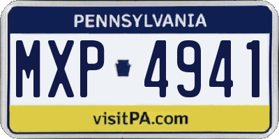 PA license plate MXP4941