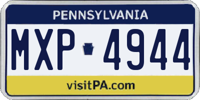 PA license plate MXP4944