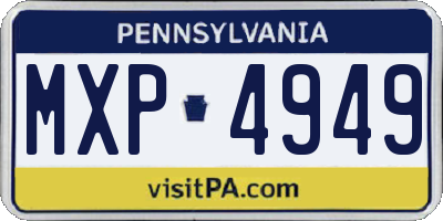 PA license plate MXP4949