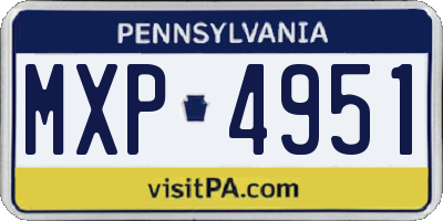 PA license plate MXP4951