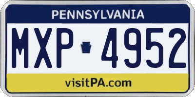 PA license plate MXP4952
