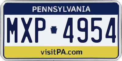 PA license plate MXP4954