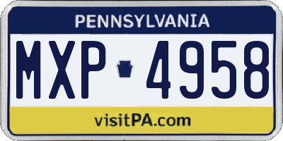 PA license plate MXP4958