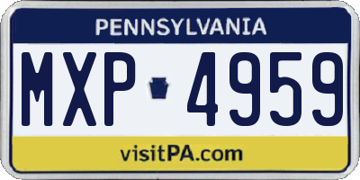 PA license plate MXP4959