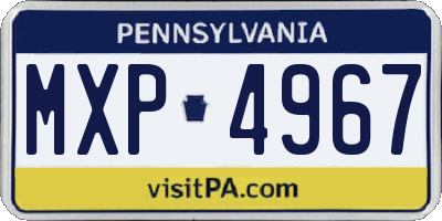 PA license plate MXP4967