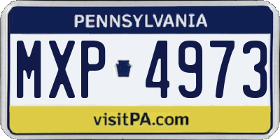 PA license plate MXP4973