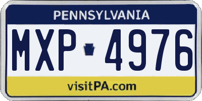 PA license plate MXP4976
