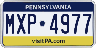 PA license plate MXP4977
