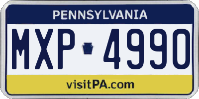 PA license plate MXP4990