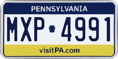 PA license plate MXP4991