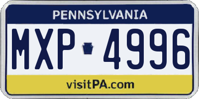 PA license plate MXP4996