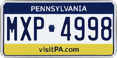PA license plate MXP4998