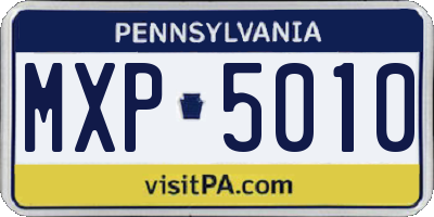 PA license plate MXP5010