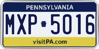 PA license plate MXP5016