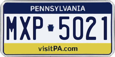 PA license plate MXP5021