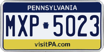 PA license plate MXP5023