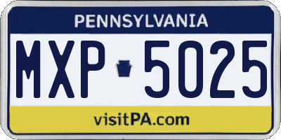 PA license plate MXP5025