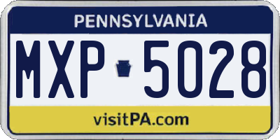PA license plate MXP5028