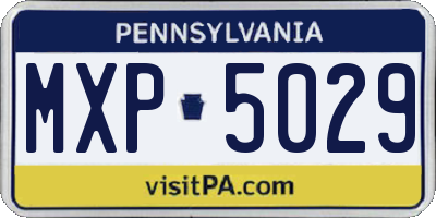 PA license plate MXP5029