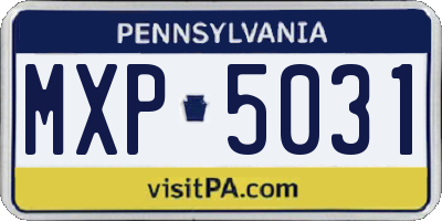 PA license plate MXP5031