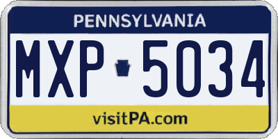 PA license plate MXP5034