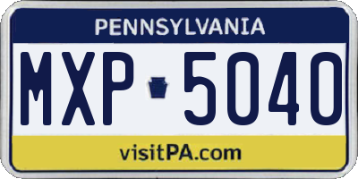 PA license plate MXP5040