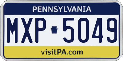 PA license plate MXP5049