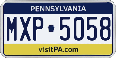 PA license plate MXP5058