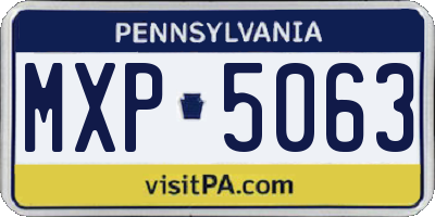PA license plate MXP5063