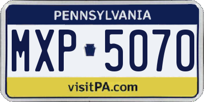 PA license plate MXP5070