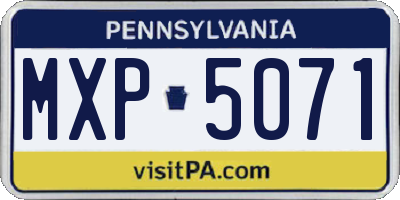 PA license plate MXP5071