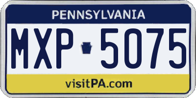 PA license plate MXP5075
