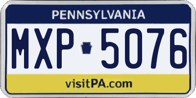 PA license plate MXP5076