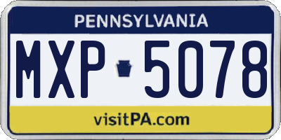 PA license plate MXP5078