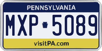 PA license plate MXP5089
